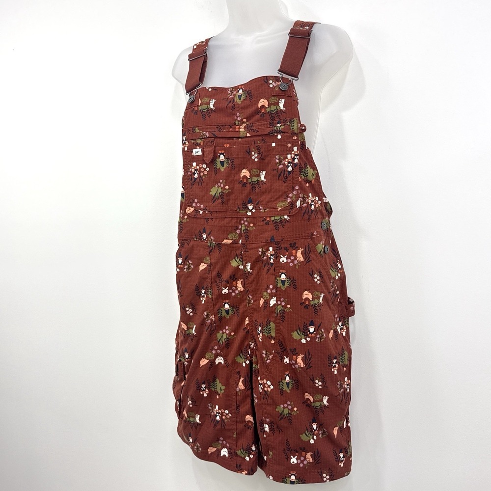 Duluth Trading Overalls M Gnome Shortalls Novelty Gardening Bunnies Barn Chicken - Picture 3 of 16